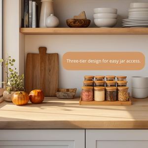 Home Kitchen High Borosilicate Eco-Friendly BPA Free Glass Food Grade Durable Storage Jam Jars Set with Bamboo Lid for Camping - Product Image 4
