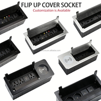 Prise de bureau escamotable à fermeture douce EU/UK/US avec câble de 30 mm pour tables de salle de réunion, prise de données USB, fiches CN EU US UK pour bureau