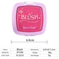 Fard à joues mat compact 3 teintes naturelles violet clair, boîtier carré, poudre à joues estompable en vrac pour distributeurs de beauté mondiaux