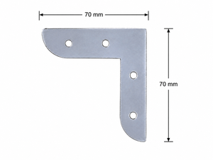 Support d'angle de fenêtre en fer sur mesure 70x70mm, galvanisé, quincaillerie de mobilier, connecteur métallique en L pour cadres en aluminium et en bois - Product Image 3