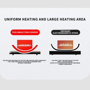 Cocina de inducción <span class=keywords><strong>eléctrica</strong></span> de un solo quemador de plástico de alta calidad con puerta giratoria para uso doméstico y hotelero - Product Image 4