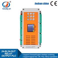 Huaqingjun 24 Entradas 24 Salidas de Relé Temporizador PLC Controlador Lógico Programable Simple para Vlaves Solenoide
