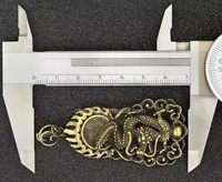 Porte-clés pendentif en laiton, Dragon du Zodiaque, style antique bronze, garantie sécurité éternelle, directement de l'usine