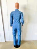 Nouveau vêtements pour femmes col rabattu Vintage nouvelle combinaison en jean femme salopette en jean à manches longues combinaisons élégantes