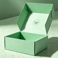 Boîte d'expédition en carton ondulé gris personnalisée avec impression de motif intérieur, logo de marque personnalisé pour l'emballage des produits