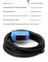 EMC aplikasi tertentu PNP penginderaan jarak 1m menyebarkan sensor optik refleksi Square
