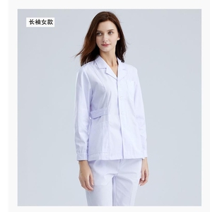 65% fibre de polyester + 35% <span class=keywords><strong>coton</strong></span> 180gsm uniformes à manches longues <span class=keywords><strong>infirmière</strong></span> femme médecin <span class=keywords><strong>Blouse</strong></span> travail coupe ajustée tunique - Product Image 4