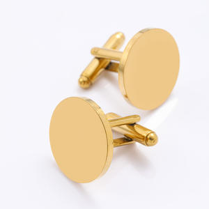 स्टेनलेस स्टील मिरर पॉलिश परिपत्र लेजर उत्कीर्ण रिक्त सामग्री कफलिंक्स और स्टड पुरुषों के न्यूनतम शर्ट बटन - Product Image 3