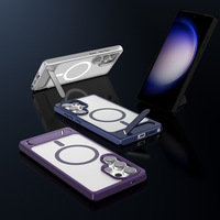 Étui de protection multifonction pour Samsung S25 Plus Ultra, antichoc magnétique, avec support inclinable et rabattable