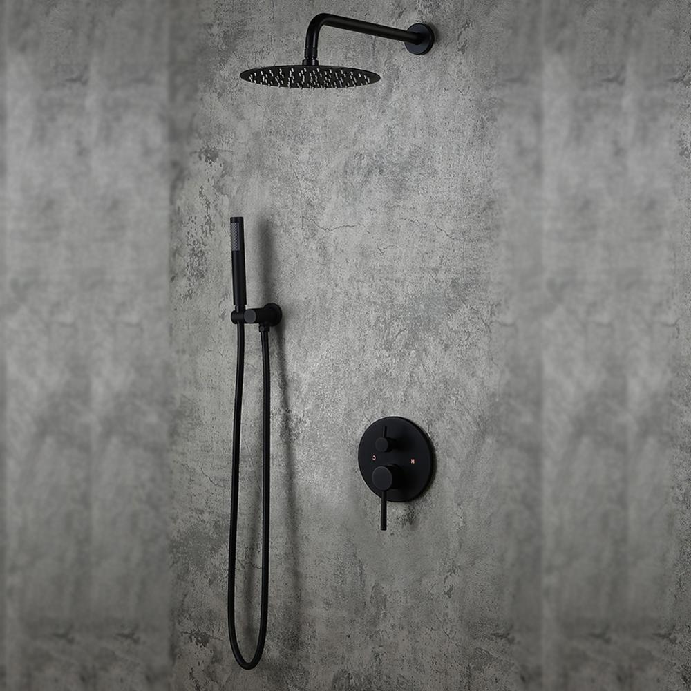 HM004 Rond ENSEMBLE de luxe PORTABLE sus304 caché noir colonne douche ensemble complet