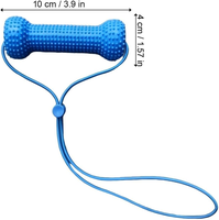 Jouet à mâcher pour chien en caoutchouc réutilisable avec logo couleur personnalisé, pour nettoyer les dents, avec corde réglable pour chiens de petite, moyenne et grande taille