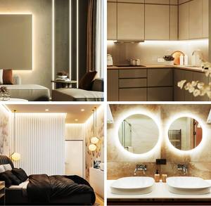 Bande lumineuse COB 24V blanc chaud 3500K, bandes <span class=keywords><strong>LED</strong></span> dimmables pour éclairage décoratif de télévision, miroir, armoire de cuisine, étagère - Product Image 6