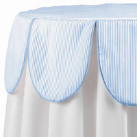 Nappe ronde festonnée à rayures pour table de cocktail, événements et banquets – Fournisseur direct usine