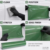 Film de protection de peinture (PPF) Onium Vert Haute Brillance en TPU Coulé 7,5 mil 1,5x15m à Faible Adhérence, Application à Sec, Auto-Réparateur - Vente en Gros
