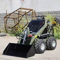 Mini-Kompaktlader mit Radantrieb, Benzinmotor, CE EPA Euro 5, für Schneeräumung, Landschaftsbau und Gartenarbeit, mit Anbaugeräten