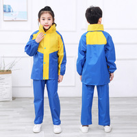 Imperméable réfléchissant tendance pour enfants, ensemble veste et pantalon imperméables en nylon avec compartiment pour sac à dos