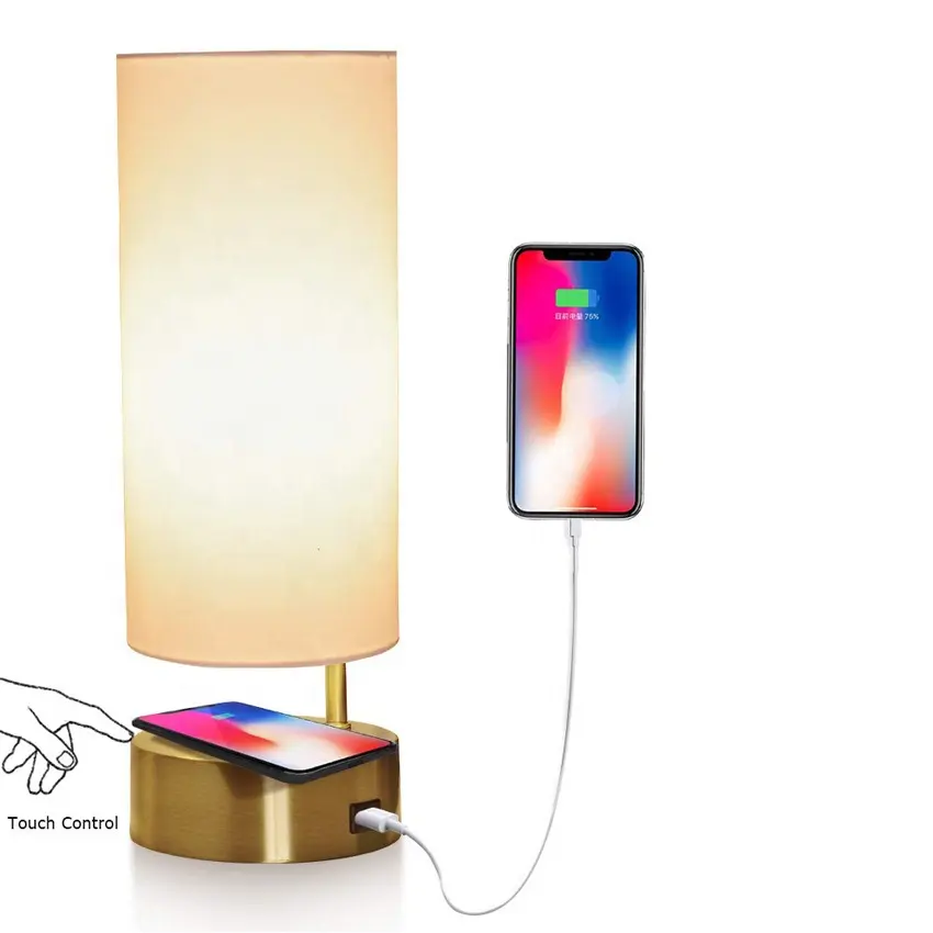 Dimmable 3 방법 접촉 통제 Nightstand 침대 Bedside 램프 호텔 Usb Led 옆 테이블 램프