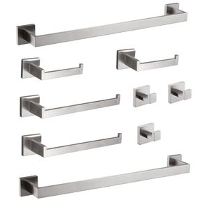 Juego de accesorios de baño modernos, acabado en cromo metálico, montaje en pared, para uso doméstico - Product Image 1