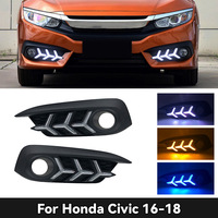 Feux de jour à LED pour Honda Civic 2016 2018 10ème génération, feux de positionnement automatiques DRL, accessoires de voiture, éclairage ambiant extérieur