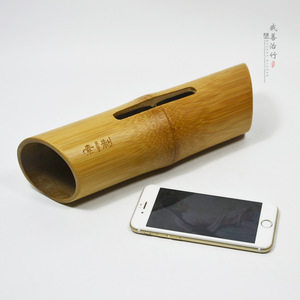 Bamboo Mobile Phone <b>Speaker</b> <b>Stand</b> Portable Amplifier For iPhone No Charging Required Creative Gift Customization - Product Image 3
