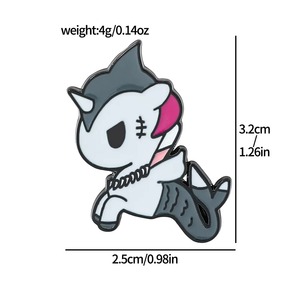 เข็มกลัดเคลือบโลหะผสมสังกะสีลายใหม่ขายส่งสำหรับทุกเพศ ลายอนิเมะยูนิคอร์น สำหรับตกแต่งเสื้อผ้า DIY - Product Image 3