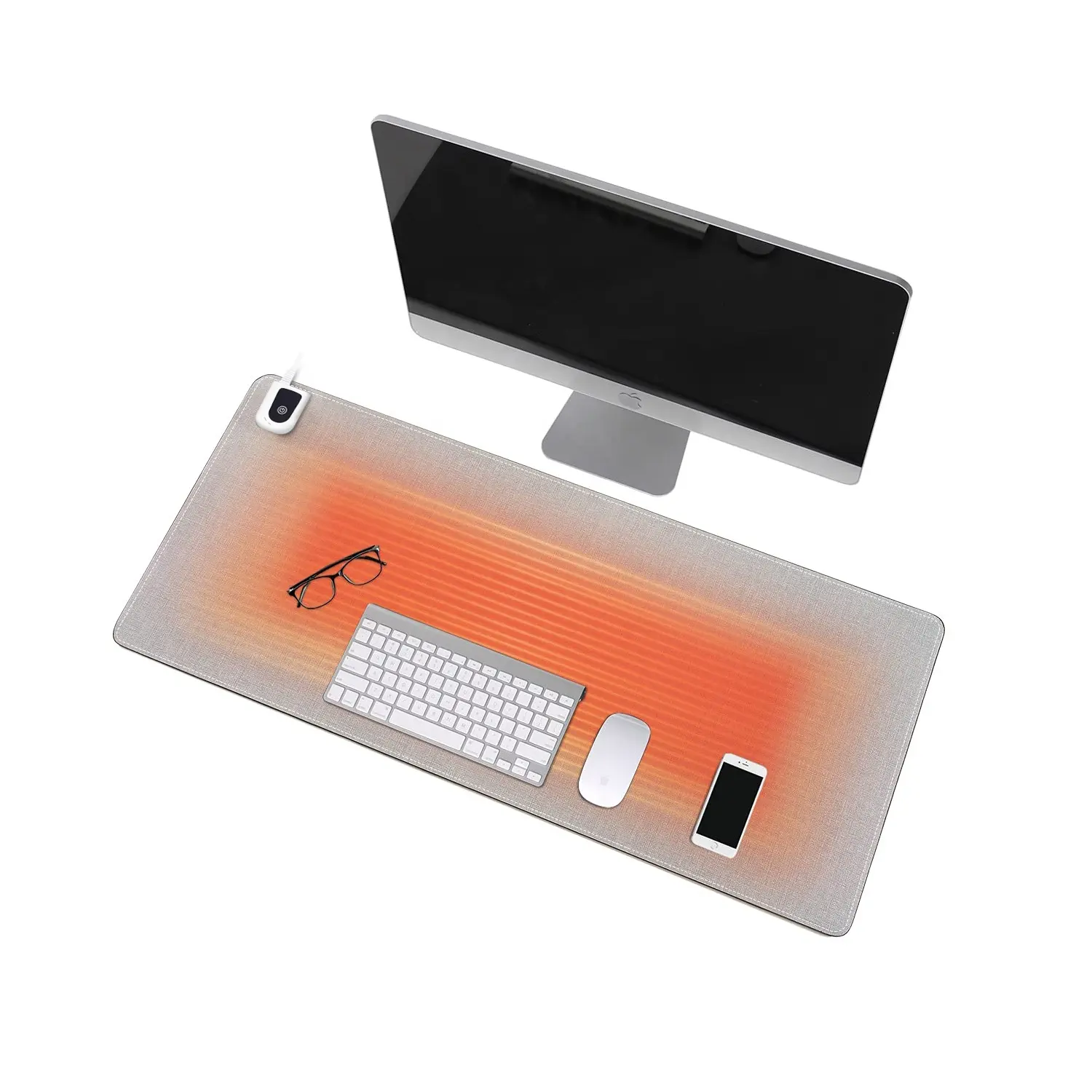 Heated Mouse Pad Electric Warm Desk Pad 31.5" x 13" Large Safe Desk Mat Hand Warmer for Computer Keyboard