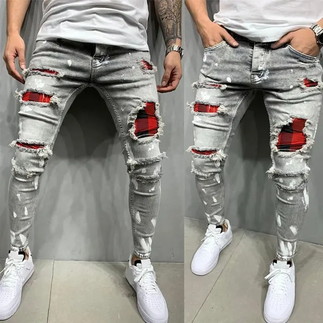 2024 Mới Thời Trang Phong Cách Các Nhà Sản Xuất Tùy Chỉnh Người Đàn Ông Denim Quần Đau Đói Jogger Jean Quần Cao Căng Người Đàn Ông Của Jeans