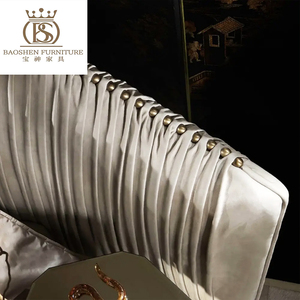 BS Letto Matrimoniale Moderno di Lusso in Pelle, Set Camera da Letto, Letti in Legno Personalizzati per Appartamenti e <span class=keywords><strong>Hotel</strong></span> - Product Image 4