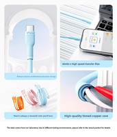 Câble de charge rapide 2-en-1 en silicone Type-C 100W 6A du fabricant OEM, avec blindage en cuivre étamé, plusieurs couleurs, pour appareils numériques