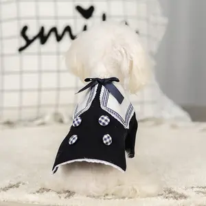 PSM Autumn and Winter New Cat and Dog College Style Woolen Coat Cute Pet Clothes For Dogs