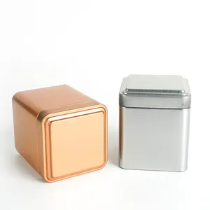 批发印花宽松茶罐小哑光无缝方形红茶罐容器豪华茶罐盒