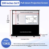 Écran de projection portable pliable sur pied en X de haute qualité 100 pouces 16:9 pour projecteur manuel et cinéma maison