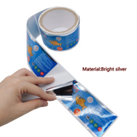 Étiquettes en rouleau argentées brillantes de qualité supérieure pour aliments et cosmétiques, autocollants métalliques imperméables pour machine d'étiquetage automatique, vente en gros
