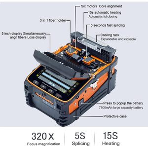 Signal <b>Fire</b> Optical Fiber Fusion Splicer 5.31x7.8x4.8 Inches Battery Powered With Sc Connector For Splicing - Product Image 4