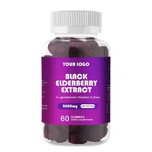 Private Label Vendors Antioxidants Immune Support Gummies Black Elderberry With Vitamin C And Zinc 60 Gummies Drinks Liquid