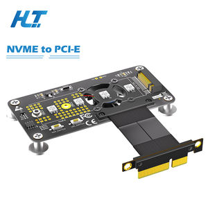 M.2 NVMe PCIe SSD ke PCIe4X adaptor 2230-2280mm konverter SSD dengan LED RGB & kipas pendingin untuk ekspansi/pengujian penyimpanan Desktop - Product Image 1