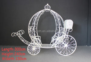 鉄製の白いカボチャの馬車、シンデレラの馬車、舞台の背景、庭の結婚式の装飾 - Product Image 2