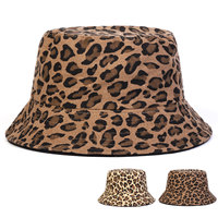 Chapeau Bob Rétro Style Coréen Imprimé Léopard Hip Hop Réversible Protection UV Unisexe pour la Pêche