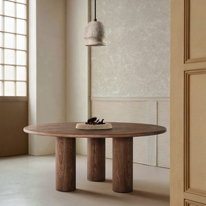 Bàn ăn tròn sang trọng hiện đại phong cách tối giản bàn ăn bằng gỗ lớn cho 6 đến 8 - Product Image 2