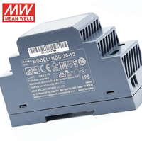 Fuente de Alimentación Ultrafina Mean Well HDR-30-12 12V 2A, 30W 12V, Fuente de Alimentación Conmutada con Salida de Corriente de 5V, Serie HDR, Transformador AC
