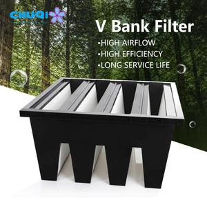 Chuqi แผ่นกรอง HEPA กรองอากาศ HEPA บริสุทธิ์ F9 F8 F7วีเฟรมพลาสติก ABS ประสิทธิภาพสูง - Product Image 1