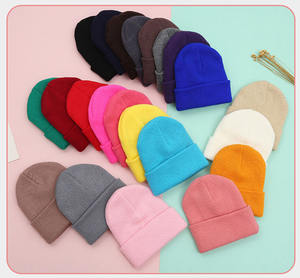 بيع بالجملة مخصص الشتاء نمط صلب الاكريليك قبعة قبعة دافئة مريحة للأطفال الصغار الأطفال الباردة - Product Image 2
