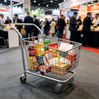Mini chariot de présentation en métal, petit chariot de présentation à roulettes en fil métallique pour magasin de détail, boutique de cosmétiques, boutique de puériculture et salon professionnel