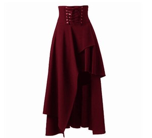 NEW TREND Womens Steampunk Gothic <strong>Black</strong> <strong>Long</strong> <strong>Skirt</strong> - Product Image 6