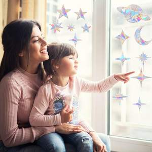 Aucune coupe et colle requise réutilisable oiseaux arc-en-ciel <span class=keywords><strong>Anti</strong></span> Collision lune solaire attrape-<span class=keywords><strong>soleil</strong></span> bricolage <span class=keywords><strong>autocollant</strong></span> personnalisé attrape-<span class=keywords><strong>soleil</strong></span> pour fenêtre - Product Image 4