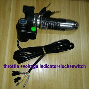 Twist Throttle Voltmeter/Display 12-99v Multifunktion schalter Lock/Key Accelerator Elektro fahrrad lenker TRICYCLE Scooter Parts - Product Image 4