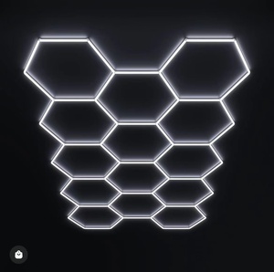 Lampes murales hexagonales LED 6000k, source COB, corps en PC, <span class=keywords><strong>pour</strong></span> <span class=keywords><strong>garage</strong></span>, plafond, bureau, hôtel, ateliers, alimentation secteur - Product Image 1