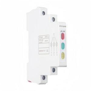 DIN Rail indikator 9mm AC DC 220V 230V, indikator lampu sinyal LED 50Hz tiga warna merah, hijau, oranye - Product Image 1