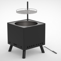 Barbecue portable de 34 pouces en acier inoxydable, foyer sans fumée pour jardin et terrasse