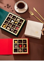 Venta al por mayor de lujo hecho a mano imán caja de Chocolate impresión personalizada imán de cartón rígido San Valentín dulces fechas Cajas de Regalo
